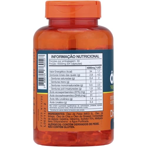 KATIGUÁ Ômega 3 Tripla Fonte Dha + Epa + Ala 1000Mg Katiguá 120 Cápsulas Soft Gel • 60 Doses Laranja