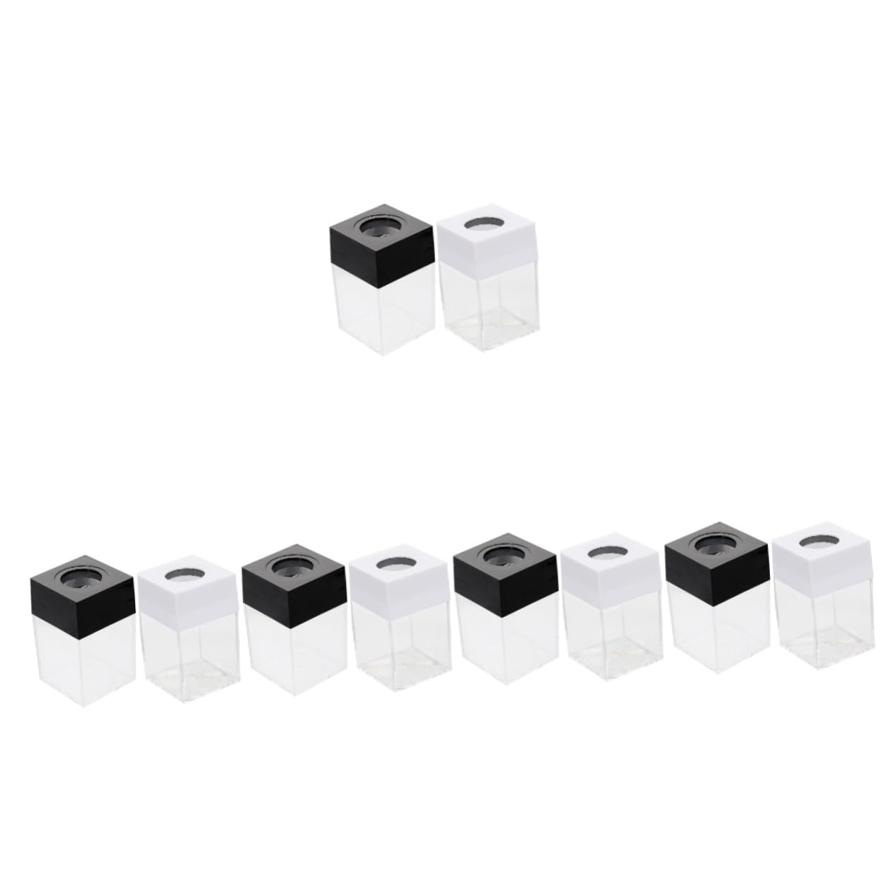 Operitacx 10pezzi Dispenser Magnetico Per Graffette Da Portagrafette Trasparenti Design Quadrato Per Ufficio e Scuola Capacità Elevata Per Clip e Accessori