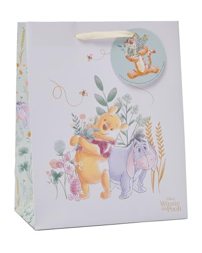 UK Greetings Disney Winnie The Pooh Medium Gift Bag for Him/Her/Friend - for Birthdays Thank You & Other Events - Pooh & Eeyore Design