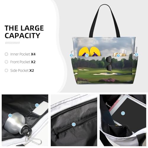 Beach Bags For Women Large Waterproof Sandproof Beach Tote Bag Lightweight Zipper Carry On Bag Golf Course Pool Bag For Gym Travel Vocation3