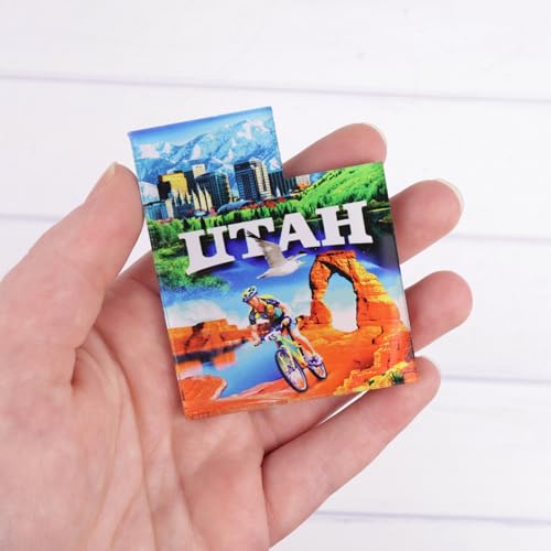 Imán acrílico forma estado Utah 2.75 x 2.25 pulgadas miniatura 3