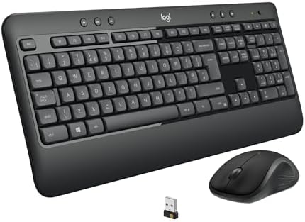 Logitech MK540 Kablosuz Klavye ve Mouse Seti, Unifying USB Alıcı, 10 m Kullanım Mesafesi, Sıvı Dökülmesine Dayanıklı, Ayarlanabilir Yükseklik, Siyah - Görsel 1