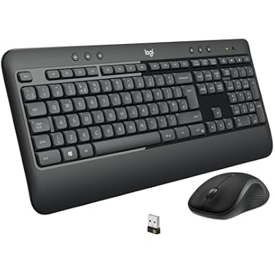 Logitech MK540 Advanced Wireless Keyboard and Mouse Combo for Windows, 2.4 GHz Unifying USB-Receiver, Multimedia Hotkeys, 3 Year Battery Life, for PC, Laptop, QWERTY UK English Layout, Black