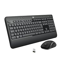 Logitech MK540 Advanced Wireless Keyboard and Mouse Combo for Windows, 2.4 GHz Unifying USB-Receiver, Multimedia Hotkeys, 3 Year Battery Life, for PC, Laptop, QWERTY UK English Layout, Black