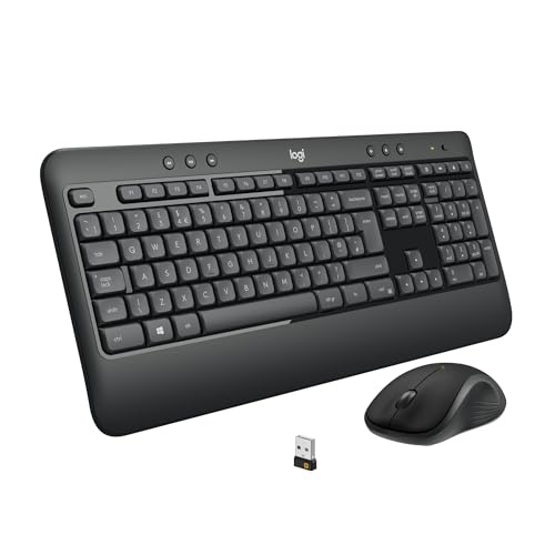 Logitech MK540 Advanced Kabelloses Tastatur-Maus-Set, 2.4 GHz Wireless Verbindung via Unifying USB-Empfänger, 3-Jahre Akkulaufzeit, Für Windows und ChromeOS PCs/Laptops, Deutsches QWERTZ-Layout
