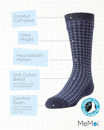 MeMoi Boys' Houndstooth Mercerized Cotton Dress Socks3