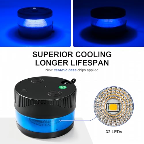 Image of NeaLia Magnetic Wireless Beacon Light, USB-C Strobe Light, Blue