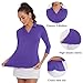 Women's Polo Shirt 3/4 Long Sleeve Golf Quick Dry T Shirts UPF 50+ Athletic Casual Work Shirts Tops for Women(Dark Purple,XL)