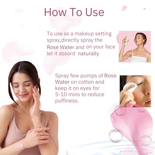 Image of Bulgarian Rose Water Face Toner for Glowing Brighter and Hydrates | Pure Gulab Jal | Balances pH Levels | Non-Drying | Mist Spray | All Skin types | 50ml