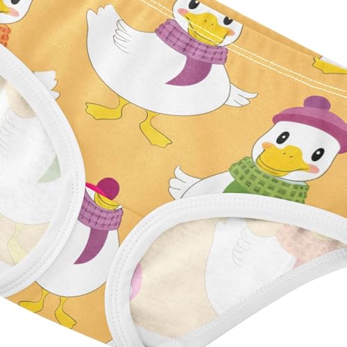 Colorful Cute Ducks Orange Toddler Girls Underwear 2t Cotton Panties for Girl Fancy Kids Briefs Undies4