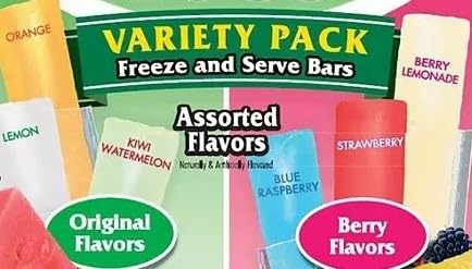 Assorted Italian Ice Flavors, Fat-Free & Gluten-Free, Freezer Popsicles, 2oz (90-Pack)