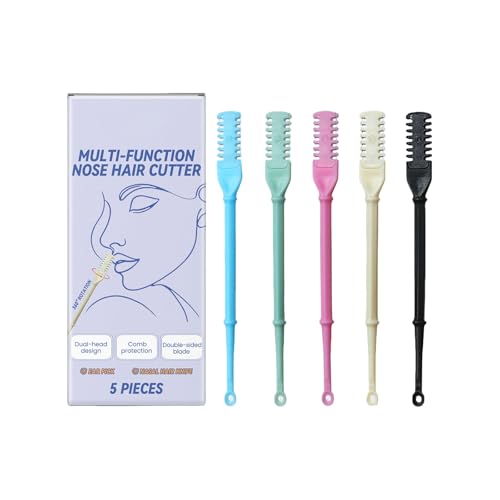 Nawwgy 5Pcs Multifunctional Nose Hair Trimmer Double Sided Manual Nasal Hair Remover Tool with Ear Pick for Men and Women Multifunctional Nose Hair Trimmer