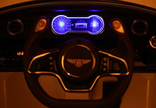 Rock Wheels Licensed Bentley EXP12 Kids Ride on Toy Car, 12V Battery Powered Children Electric 4 Wheels w/Parent Remote Control, Foot Pedal, 2 Speeds, Music, Aux, LED Headlights (White) - Thumbnail 5