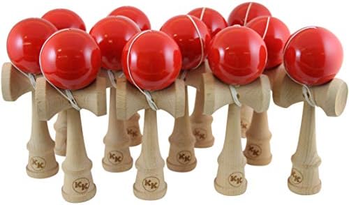 Kotaro Pro Wood Kendama 12 Pack of Bulk Kendamas (red)