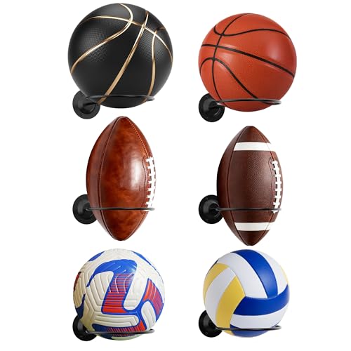S SUCHEK Basketball Holder Wall Mount, Ball Holder Wall Mount, Ball Display Wall Storage for...