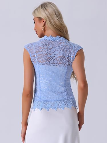 Image of Allegra K Lace Shrug Bolero for Women's Wedding Guest Cap Sleeve Sheer Floral Cardigan