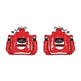 PowerStop Rear Red Powder Coated Brake Caliper Pair For Chrysler Town & Country 2008-16 |Dodge Grand Caravan 2008-16 |Ram C/V 2012-15 - High Temp Brake Caliper Upgrade, S5080