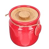 keramikdose mit holzdeckel rossmann Cabe gefüllt mit Kaffeebohnen, Tee usw. Einfach zu bedienen und zu reinigen.Teedose