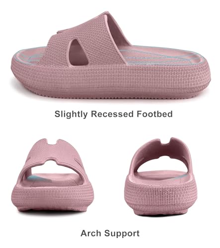 Image of Haifago Cloud Slides for Women and Men Cushion Recovery Pillow Sandals, Memory Foam House Shower Slippers for Woman Comfort Platform Non-Slip