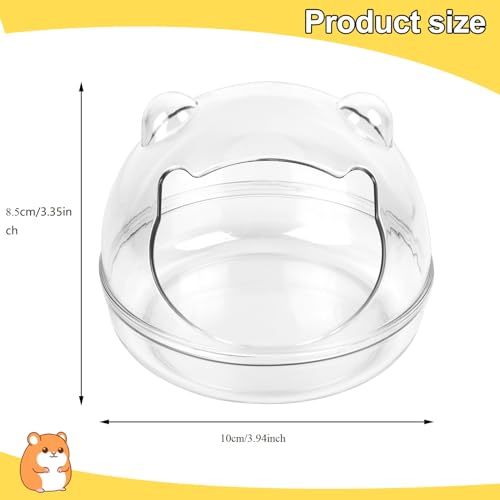 QKURT Hamster Sand Bath,Hamster Sand Bath Container,Transparent Hamster Toilet Hamster Bathroom,Small Pet Bathtub,Washable Small Animal Sauna Sandpit for Syrian Hedgehog Guinea Pig Chipmunk(S) - Image 2