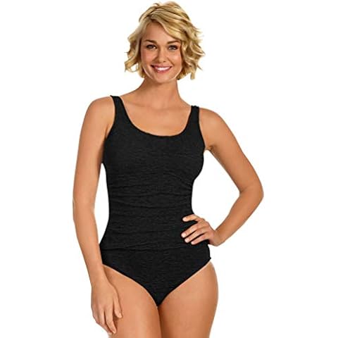 Krinkle Chlorine Resistant Black X-Back One Piece Swimsuit Size 10 Cover