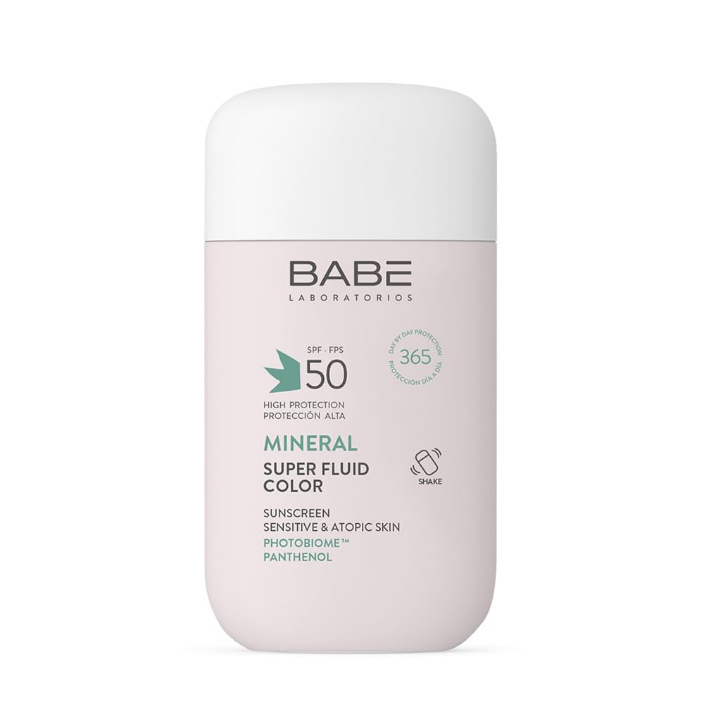 Laboratorios Babe Sonnenfilter Für Das Gesicht Laboratorios Babé Super Fluid Mineral Color Spf 50, Mineralischer Fotoschutz Mit Farbe, Hoher Schutz Lsf 50, Sonnenschutz Für Empfindliche Haut, Natürliches Und Gleichmäßiges Finish