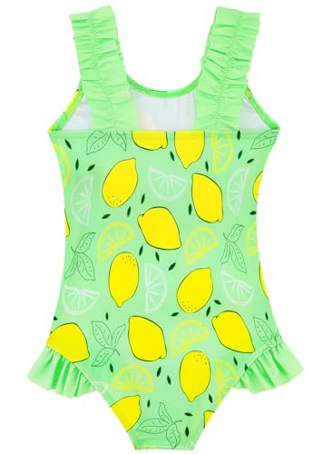 Image of XiaoMoSha Girls One Piece Swimsuit Ruffled Straps Bathing Suits Summer Swim Suit Quick Dry Beach Swimwear for Kids 3-10 Years