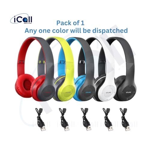 Image of P47 Wireless iC-05 Headphone with Mic & SD Card Slot Bluetooth Headset (Multicolor)