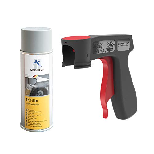 AUPROTEC 1K Dickschichtfüller Multi Filler Lack Füller Grundierung Primer Füllspray 1x 400ml + 1x Original Pistolengriff