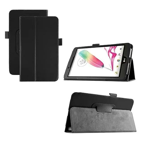 ZZOUGYY Tablet Cover for LG G Pad F 8.0 V495 V496 8'(2015 Release),Ultra Slim Folio Stand Lightweight Leather Case for LG G Pad II 8.0 V497 V498 (Black)