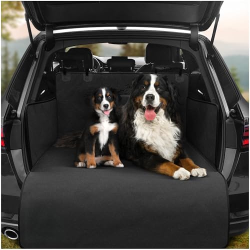 Universal Kofferraumschutz für Hund mit Ladekantenschutz, Napf & Tasche | Auto Schondecke - rutschfest wasserdicht waschbar weich | Kofferraum Autodecke Schutzmatte Autoschondecke für Hunde