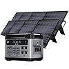 OUKITEL P2001 Plus 2400W Solar Generator with 2x200W Solar Panels, 2400W/2048Wh Solar power station, 1800W Super Fast Charging, Emergency Power Station for Home, Camping, Outdoor Battery Backup