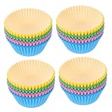 INOOMP 400 Piezas Moldes Papel para Magdalenas Resistentes al Aceite y Calor Liners Mini Cupcake Colores Surtidos para Fiestas y Horneado Diario