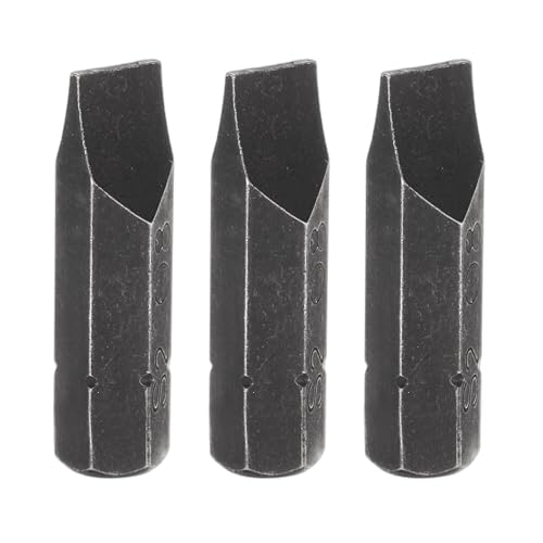 sourcing map 3pcs SL8 Slotted Screwdriver Bit 5/16" Hex Shank 32mm/1.26" Length Magnetic Flat Head Hex Bits S2 Steel Screw Driver Bit for Impact Electric Screw Driver Power Tools, Black