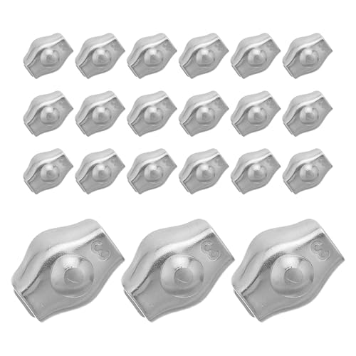 HEALSOPTHY 24 Piezas Clip de Cable de Acero Inoxidable Fijar Cables de Sillín para Sujetar Colgar y Reparar