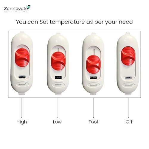 Image of Superior ISO Certified & ZED Certified Electric Under Blanket |Bed Warmer with Multiple Heat Controls (Body, Foot, High, Low)| Shock Proof | Single Bed Size (150cmx80cm) | 5+1 Year Warranty