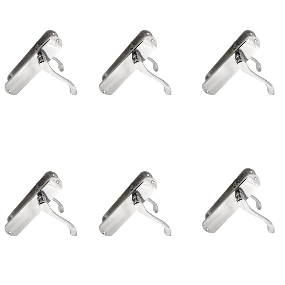 Epsom Door Handle Cadenza Victorian Scroll Polished Chrome Interior Door Handle Sets with Latch, Keyed and Bathroom Options (178mm x 38mm) (6 x Pair)