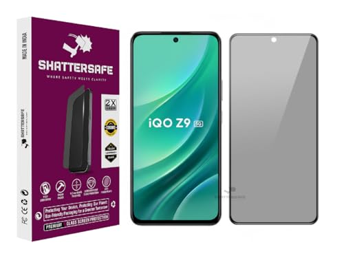 Image of Anti-Spy Privacy Tempered Glass Compatible For IQOO Z9 5G [Pack of 1]. 9H Hardness, Anti-Scratch, Edge-to-Edge Protection With Easy Installation Kit & Case Friendly Fit.