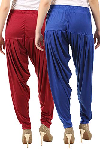 Image of Buy That Trendz Womens Patiala Pants Combo Pack of 2 Viscose Dhoti Patiyala Salwar Harem Bottoms Pants