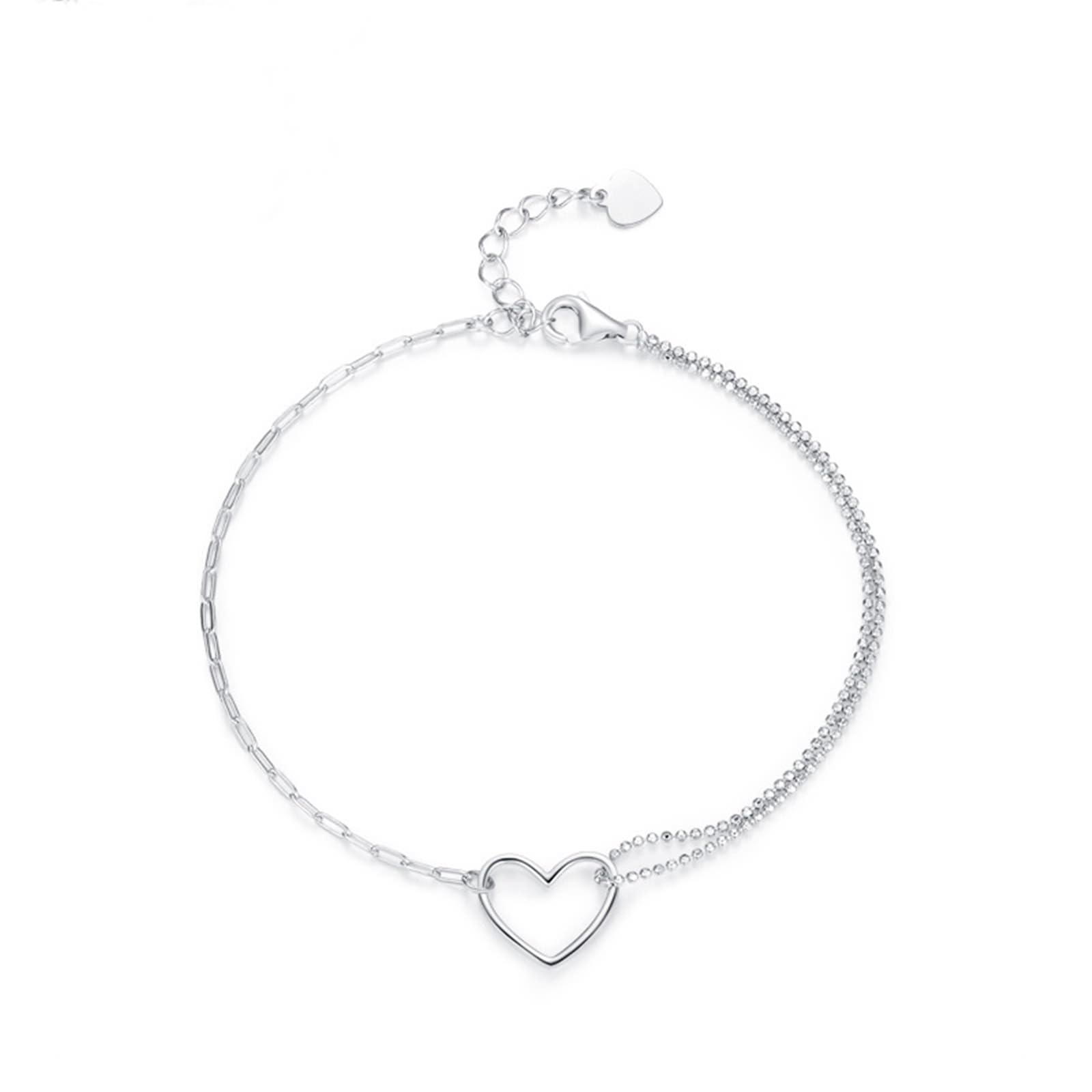 Pulsera de oro de 18 quilates Au750 para mujer, joyas de oro auténtico, pulsera de corazón para mujer, pulseras sencillas, PT950 platino