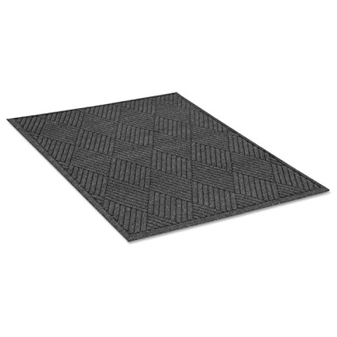 Guardian Floor Protection EGDFB030504 EcoGuard Diamond Indoor Wiper Floor Mat, Recycled Plactic and Rubber, 3" Length, 5' Width, Charcoal Black Cover