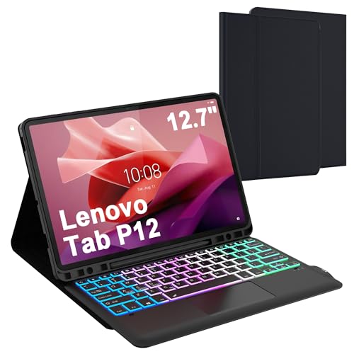 for Lenovo Tab P12 2023 12.7 inch Keyboard Case with Trackpad and Backlit