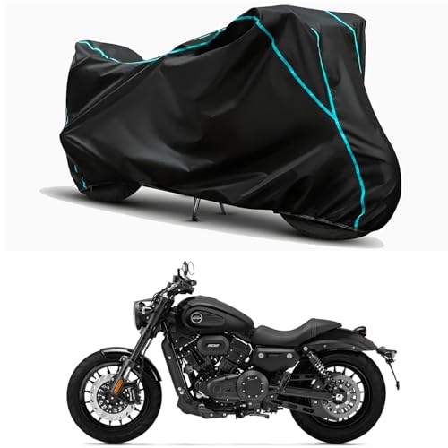 Image of Waterproof Bike Body Cover Compatible for | Keeway V302C Glossy | Taffeta Fabric, Sky Piping Design, Bottom Elastic Fit | Dustproof, Sun UV & Rain Protection for All Weather.