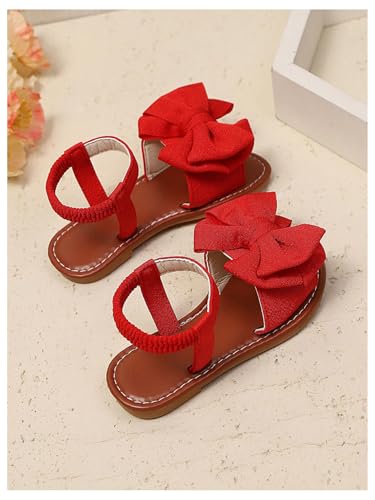 GORGLITTER Girl's Bow Sandals Open Toe Ankle Strap Cute Slide Sandals Dressy Vacation Flats4