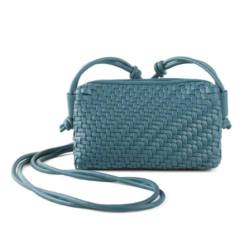 Image of Woven Crossbody Bag for Women,Small Handbag Cute Purse Vegan Leather Handmade Shoulderbag, Summer Tote Bag with Strap