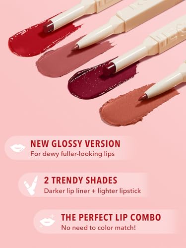 Image of SHEGLAM Glam 101 Sheer Tinted Glossy Lip Liner and Long Lasting Lipstick Set Makeup-Blueberry Jam