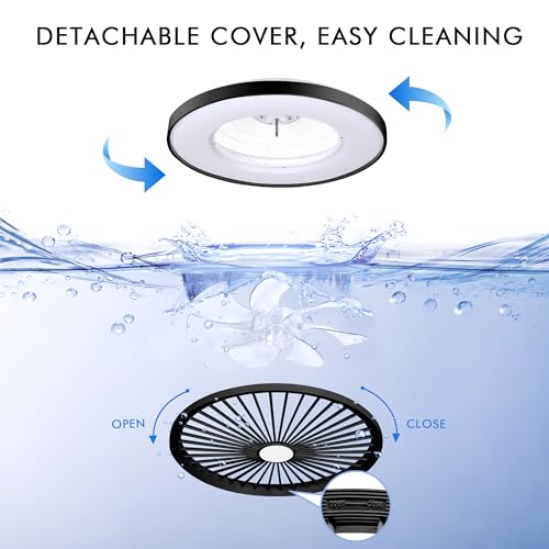 24" Low Profile Ceiling Fan with Light, Bladeless Ceiling Fan with with Alexa, Remote/APP/Voice Control, Modern Flush Mount Ceiling Fans Dimmable Color Chaning LED-RGB Ambient Light Black