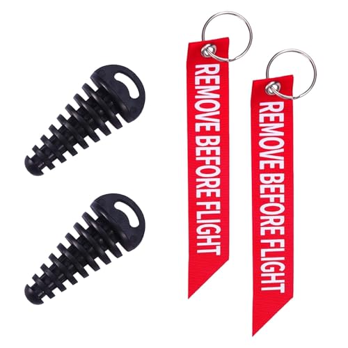 NIYATA Bouchon d'échappement de Lavage, Bouchon pour Pot d'échappement pour Moto,avec Porte Clés, Bouchons d'échappement de Moto Silencieux en Caoutchouc