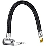 VIPMOON Inflator Pump Hose Adapter with Locking Air Tyre Tire Chuck, Braided Flexible Tyre Portable Valve Clip for Motorcycle Car Bicycle Pipe Air Tool