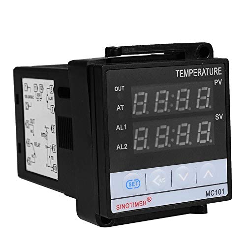 Short Shell Input PT100 K Thermocouple Digital PID Temperature Controller SSR Relay Output for Heat with Alarm MC101(100-240V AC)